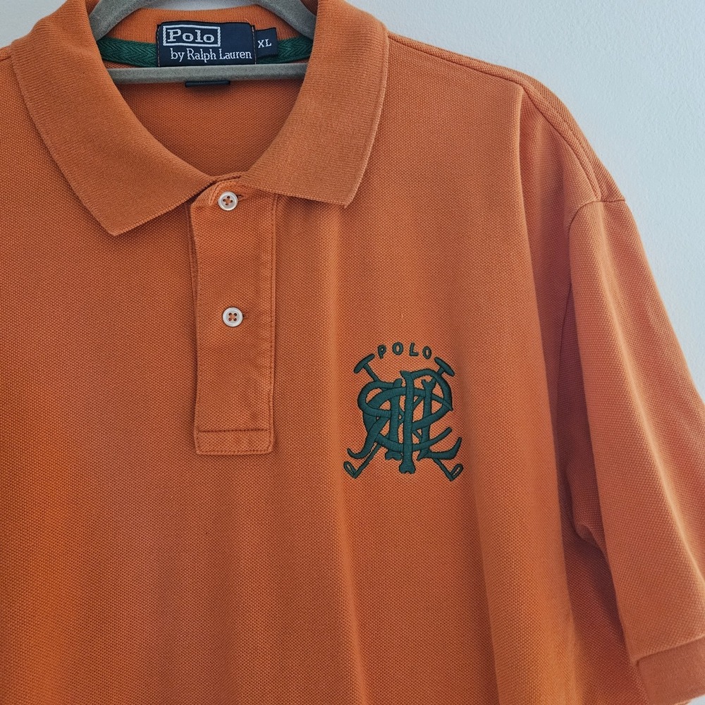 Polo Ralph Lauren Embroidered Graphic Orange Short Sleeve XL Men Golf Club